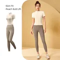 Ensemble de yoga d'été deux pièces avec haut blanc ivoire et legging de fitness kaki - S / Haut Et Bas / Blanc Ivoire + Kaki