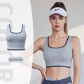 Professional high-impact elastic yoga sports bra in greyish lake blue for women fitness - S / Tops / Grayish Blue