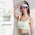 Light grass green high-stretch yoga sports bra for women with shockproof naked-feel design - S / Tops / Light Grass Green