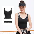 Black sports tank top with white contrast piping for gym workouts - S / Tops / Starry Black