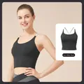 Professionele sterzwarte sportbeha met gekruiste bandjes voor yoga en sportschool - S / Tops / Sterrenzwart