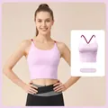 Comfortabele roze diamant colorblock yoga sportbeha voor dames fitness en gym - S / Tops / Roze Diamant