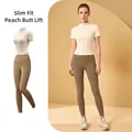 Ensemble de yoga d'été avec haut zippé et legging slim en ivoire et marron cacao - S / Haut Et Bas / Blanc Ivoire + Cacao