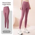 Leggings da yoga premium a vita alta in rosa polvere con design modellante effetto pesca - Taglia S / Pantaloni e gonne / Rosa fagiolo