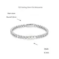 Elegant S925 sterling silver bubble bracelet featuring 0.9mm moissanite stones, 4.1mm width - 16cm / White Gold