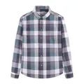 Men's casual breathable cotton long-sleeved plaid shirt featuring grey and blue tones - XL/41 / Tops / Blue Check (C923)