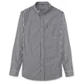 Herren Langarm-Gingham-Karohemd mit Brusttasche in Schwarz-Weiß-Karo-Musterung - XL/41 / Oberteile / Schwarz-weiß kariert