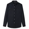 Klassiek marineblauw katoenen shirt met lange mouwen voor heren met handige borstzak - XL/41 / Tops / Marineblauw