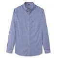 Klassisches Herrenhemd aus Baumwolle mit blau-weißem Gingham-Muster, schmale Passform - XL/41 / Oberteile / Dunkelblau Kariert (C710)
