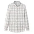 Herrenhemd in Slim Fit Langarm aus atmungsaktiver Baumwolle grau-weiß kariert - XL/41 / Oberteile / Hellgrau Groß Kariert