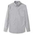 Casual slim-fit herenoverhemd met lange mouwen in lichtgrijs oxford-materiaal - XL/41 / Tops / Lichtgrijs