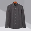 Classic black and white pinstripe slim-fit long-sleeve cotton shirt for men's casual wear - S / Tops / Black Stripe