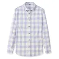 Klassisches langärmeliges Herrenhemd mit Karomuster aus atmungsaktiver Baumwolle - XXXL/43 / Oberteile / Hellblau Gingham