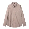 Kariertes Herrenhemd mit langen Ärmeln aus Baumwolle in Braun und Weiß, Casual-Stil - XL/41 / Oberteile / Matchagrün Gingham