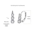 Detail view of 925 sterling silver moissanite drop earrings with height measurement 12.8mm - 1.2 Carat / White Gold