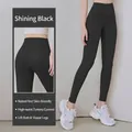 High waist nude feel yoga leggings in starry black for fitness training - S / Bottoms / Starry Black