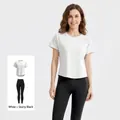 Two-piece sports set featuring a white mesh T-shirt and black high-waist yoga leggings. - S / Top And Bottom / White + Starry Black
