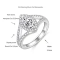 Classic marquise cut halo moissanite engagement ring crafted in S925 sterling silver - HK10 (US 4.5) / 1ct Main Stone