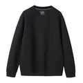 Men's solid black crewneck sweatshirt for casual spring wear - S / Tops / Black