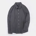 Herren Freizeit-Langarmhemd aus gebürsteter Baumwolle in Anthrazitgrau - 44/4XL / Oberteile / Hellgrau