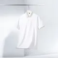 Men's breathable white short-sleeved Polo shirt featuring a minimalist design style - M / Tops / White (PY32)