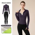 Ensemble de yoga thermique professionnel épais en violet aubergine profond et noir - S / Haut Et Bas / Prune + Noir Étoilé