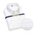 Men's non-iron pure cotton shirt with square collar in white, short sleeve business style - 38 / Tops / White
