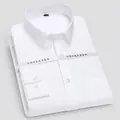 Formal men's white long-sleeve business dress shirt with non-iron cotton fabric - 38 / Tops / Pure White