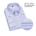 Professional blue pinstriped non-iron pure cotton men's business shirt with long sleeves - 38/S / Tops / Blue and White Stripes