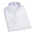 Klassiek wit katoenen Oxford-overhemd met lange mouwen, button-down kraag en zak - 38/S / Tops / Wit