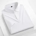 Classic white pique short-sleeve polo shirt with lapel collar for men and women - M(170/88A) / Tops / White