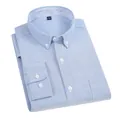 Klassiek lichtblauw katoenen Oxford-hemd voor heren met lange mouwen en button-downkraag - 38/S / Tops / Lichtblauw