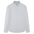Premium men's cotton striped Oxford casual long-sleeved button-down shirt in blue and white - S / Tops / Gray Stripe