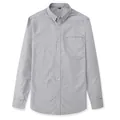 Klassisches graues langärmeliges Baumwollhemd für Herren mit Button-Down-Kragen - XL/41 / Oberteile / Hellgrau