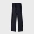 Pantalones casuales de seda de hielo para hombre, azul marino, corte recto y ligero - M / Bottoms / Negro