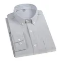 Lichtgrijs Oxford katoenen shirt met lange mouwen voor heren in casual stijl - 38/S / Tops / Grijs