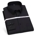 Classic formal black long-sleeved business dress shirt in non-iron cotton fabric - 38 / Tops / Black