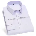 Men's purple pinstriped business dress shirt with non-iron liquid ammonia cotton - 38 / Tops / Purple Striped