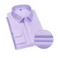 Premium lavender 100% cotton non-iron men's long-sleeve business dress shirt - S (38) / Tops / Light Purple (2009)