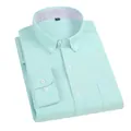 Chemise Oxford classique en coton vert menthe à manches longues pour homme chic - Vert