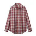 Chemise décontractée classique à carreaux rouges et blancs pour hommes en taille M variante - M / Hauts / Carreaux Rouges (C3019)