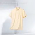 Men's summer short sleeve Polo shirt in light yellow with breathable fabric texture - M(170/88A) / Tops / Beige
