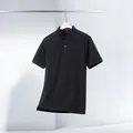 Klassisches schwarzes Herren-Kurzarm-Poloshirt mit atmungsaktivem Piqué-Gewebe - M(170/88A) / Oberteile / Schwarz (PY32)