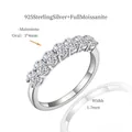 Ewigkeitsring aus 925er Sterlingsilber mit ovalen 3x4-mm-Moissaniten und 1,7-mm-Band - US Größe 4.5 / Weißgold Ring (R3-0650)