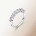 Elegant 925 sterling silver seven-stone Moissanite ring for women with high-quality finish - Size 18 (US 8) / 7 Stones Row Ring RM3003