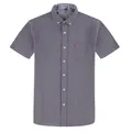 Men's casual grey short sleeve striped shirt with chest pocket and button-up design - 39/M / Tops / Gray Stripe