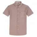 Casual men's brown striped short sleeve shirt with chest pocket and collar detail. - 39/M / Tops / Khaki Stripe