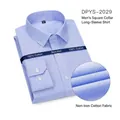 Premium non-iron 100% cotton blue business shirt for men with micro-pattern detail - 39/M / Tops / Light Blue Plaid (2029)