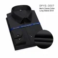 Premium non-iron 100% cotton black long-sleeve business shirt for men professional wear - 39/M / Tops / Black (3007)