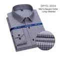 Professional men's grey plaid long sleeve shirt made of 100% pure cotton non-iron fabric. - 39/M / Tops / Grey Mini Check (3004)